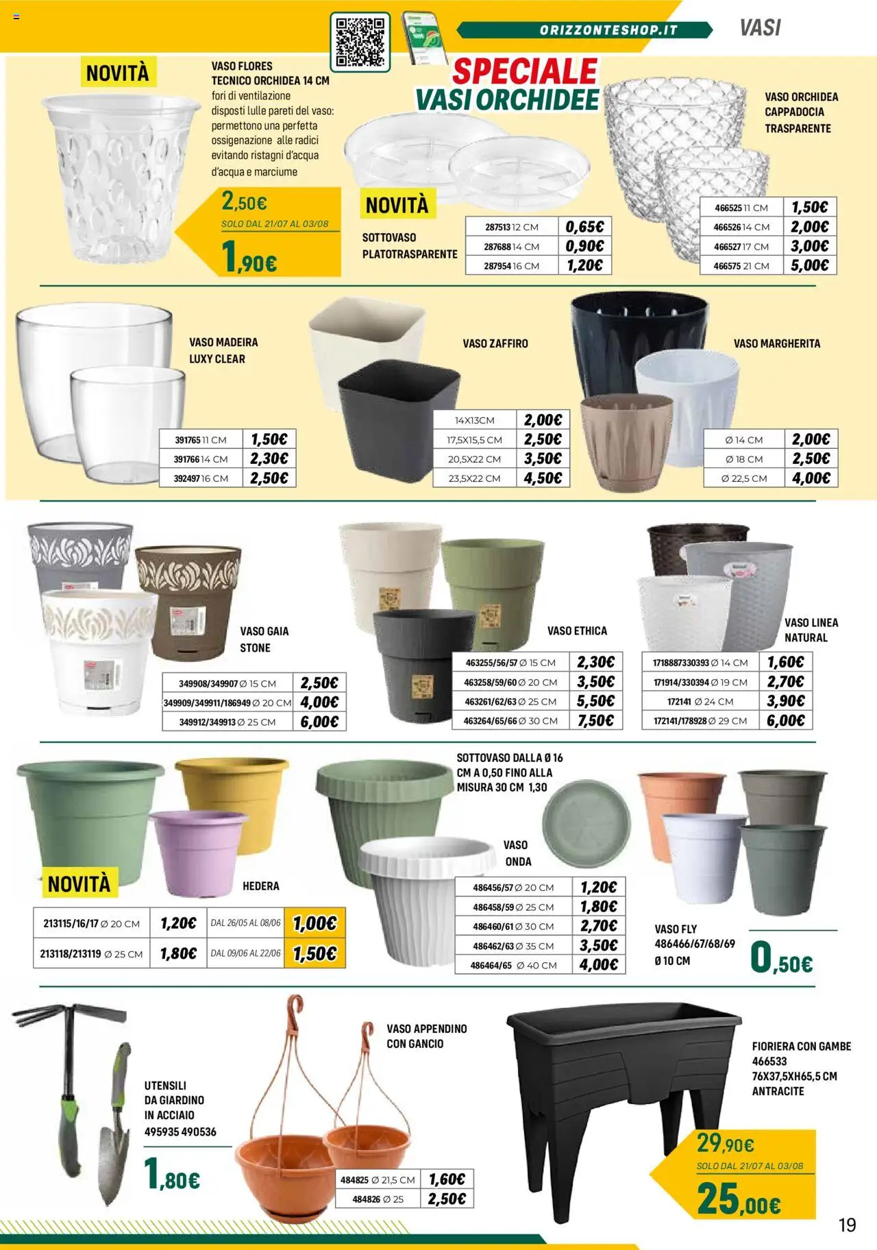 Volantino Orizzonte del 28.04.2025 | Pagina: 19 | Prodotti: Fioriera, Orchidea, Vaso, Appendino