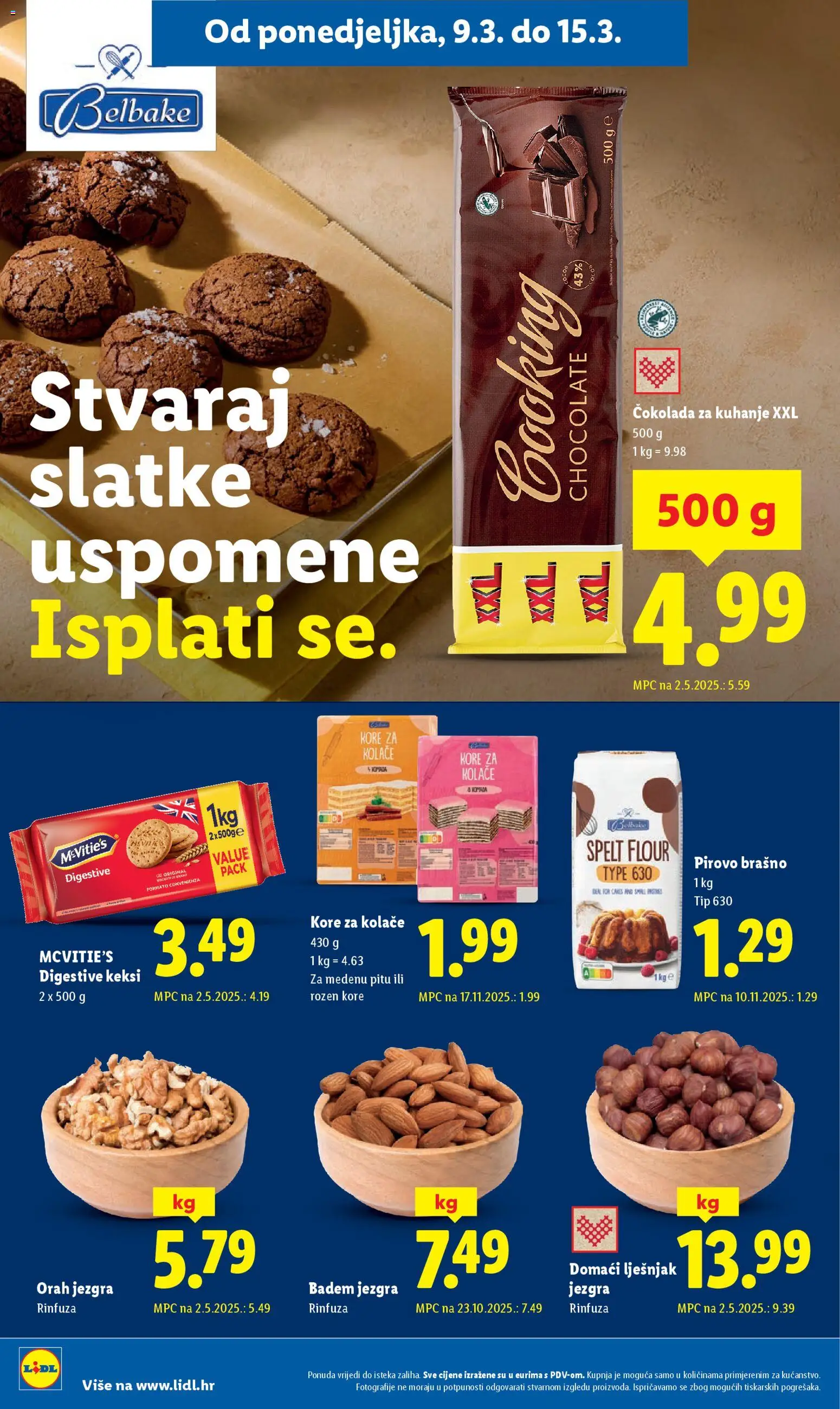 Lidl katalog | vrijedi od 09.03.2026 | Stranica: 10 | Proizvodi: Keksi, Čokolada, Brašno, Orah