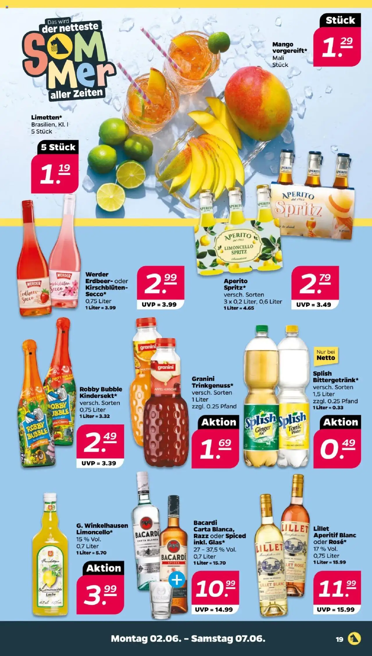 Netto Prospekt 	 - gültig ab dem 02.06.2025 | Seite: 19 | Produkte: Likör, Rum, Mango, Limoncello