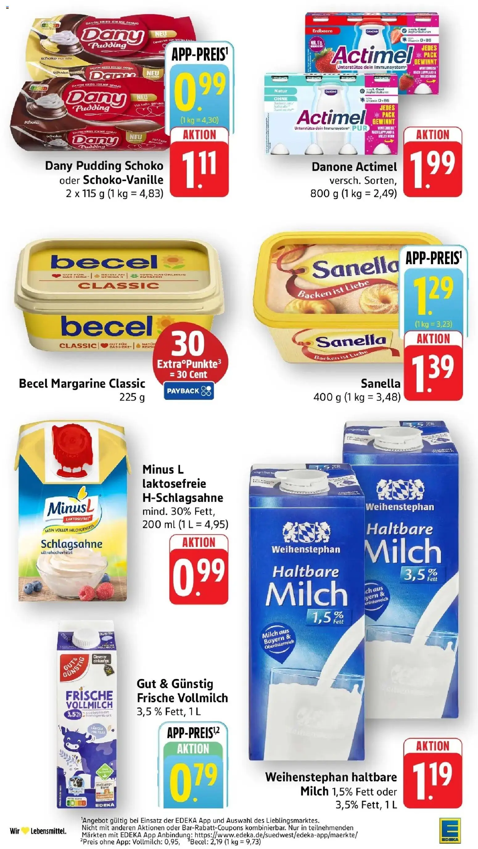 Edeka prospekt Schriesheim	 – gültig ab 15.03.2026 | Seite: 22 | Produkte: Actimel, Milch, Haltbare milch, Sanella