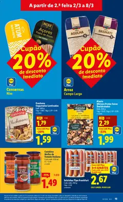 Pré-visualização Lidl folheto válido de 02.03.2026 | Página: 13 | Produtos: Atum, Azeite, Tomate, Cogumelos