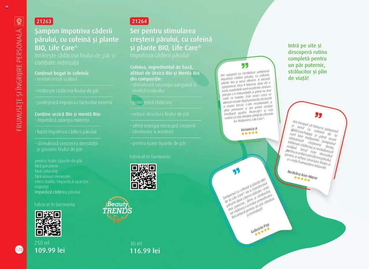 Life Care catalog - Aprilie/Octombrie – valabil de la 01.04.2025 | Pagină: 130 | Produse: Şerit ödül, Șampon