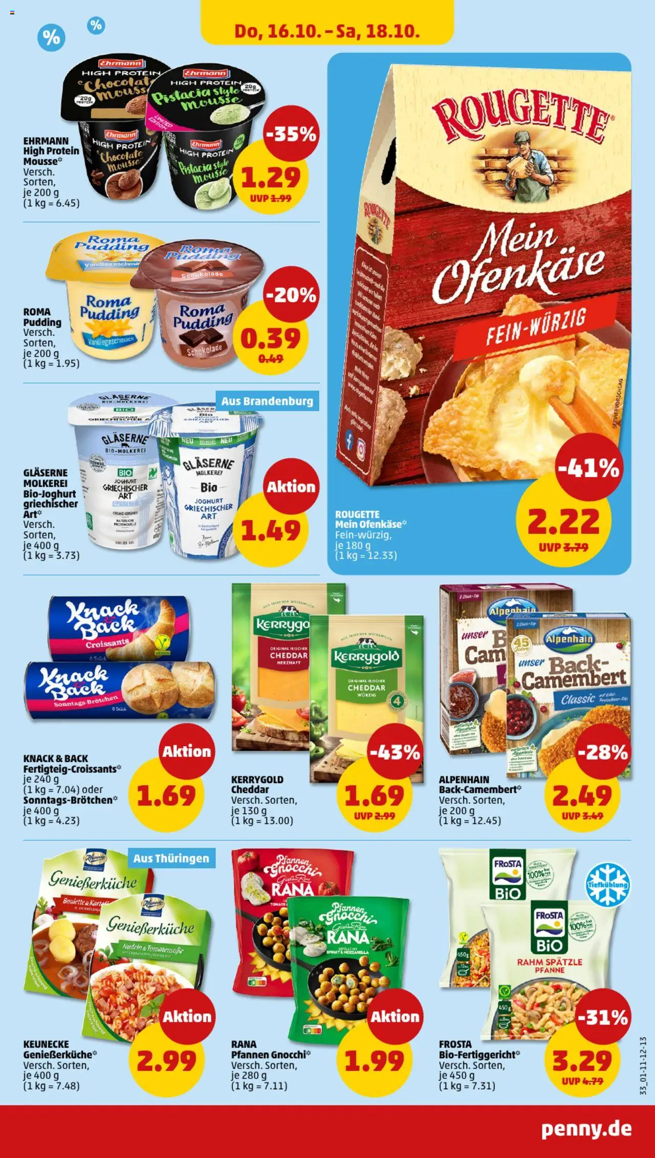 Penny Prospekt 	 – gültig ab 13.10.2025 | Seite: 37 | Produkte: Joghurt, Mozzarella, Pudding, Frosta