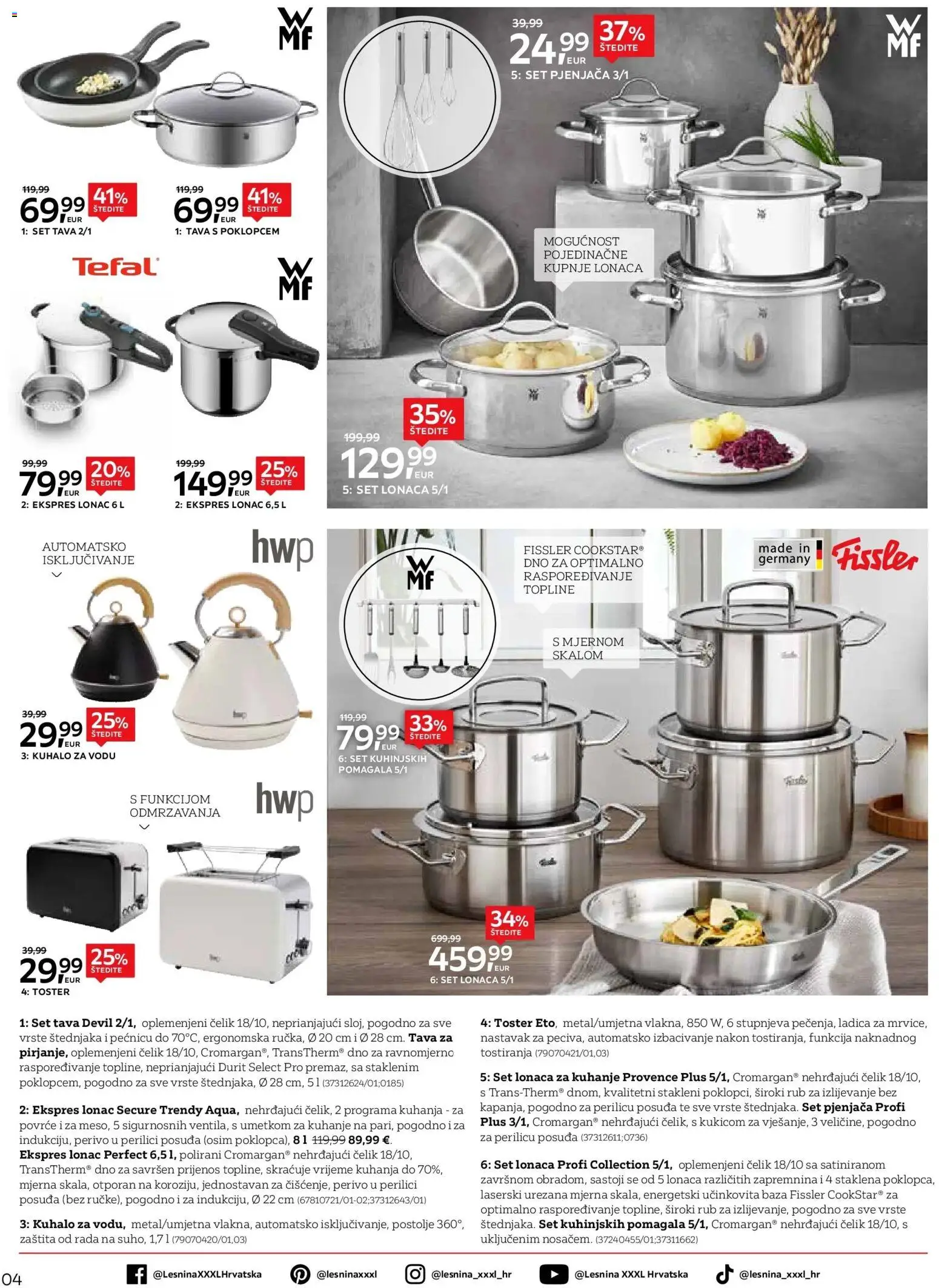 Lesnina katalog | vrijedi od 30.03.2026 | Stranica: 4 | Proizvodi: Kuhalo za vodu, Toster, Tava, Lonac