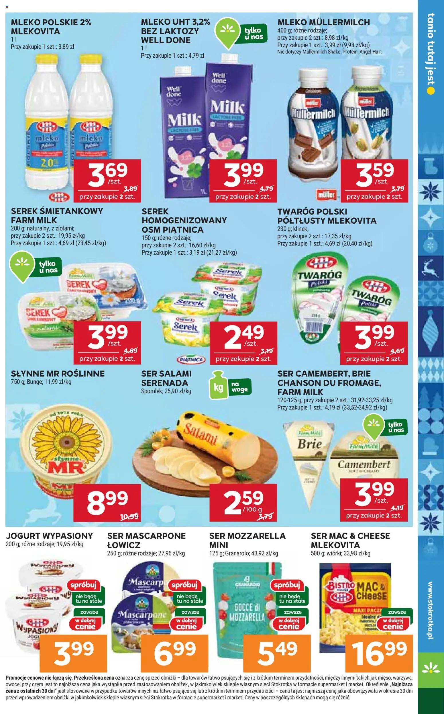 Stokrotka Gazetka od 11.12.2025 | Strona: 19 | Produkty: Bez laktozy, Mleka, Mleko, Ser