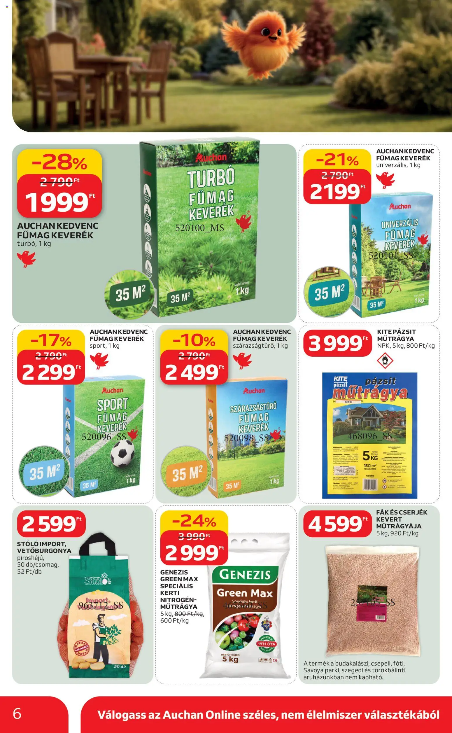 Auchan akciós ujság - amely érvényes a következő dátumtól: 05.03.2026 | Oldal: 6 | Termékek: Fűmag
