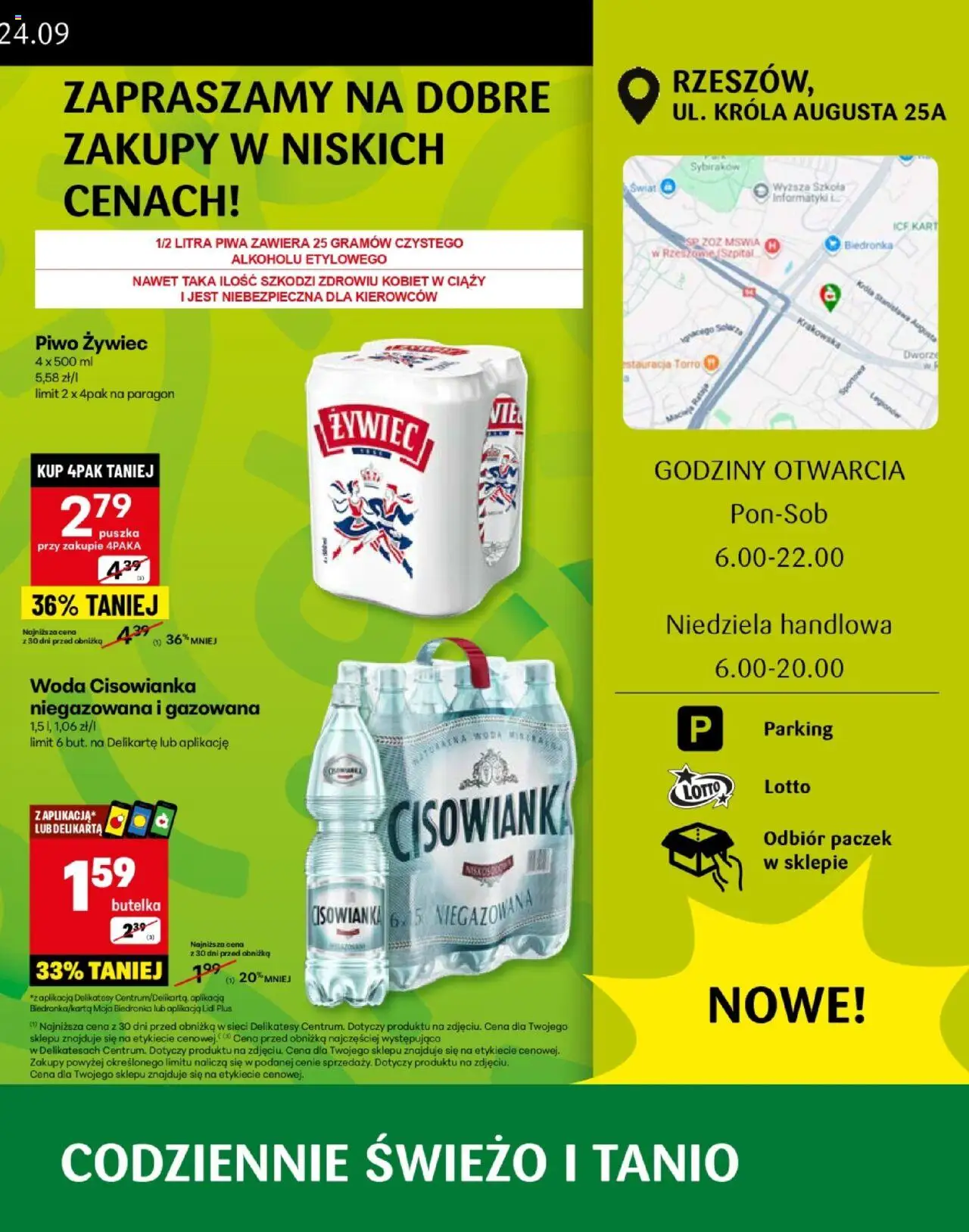 Delikatesy Centrum Gazetka - Rzeszów Otwarcie od 18.09.2025 | Strona: 3 | Produkty: Delikatesy, Piwo, Woda