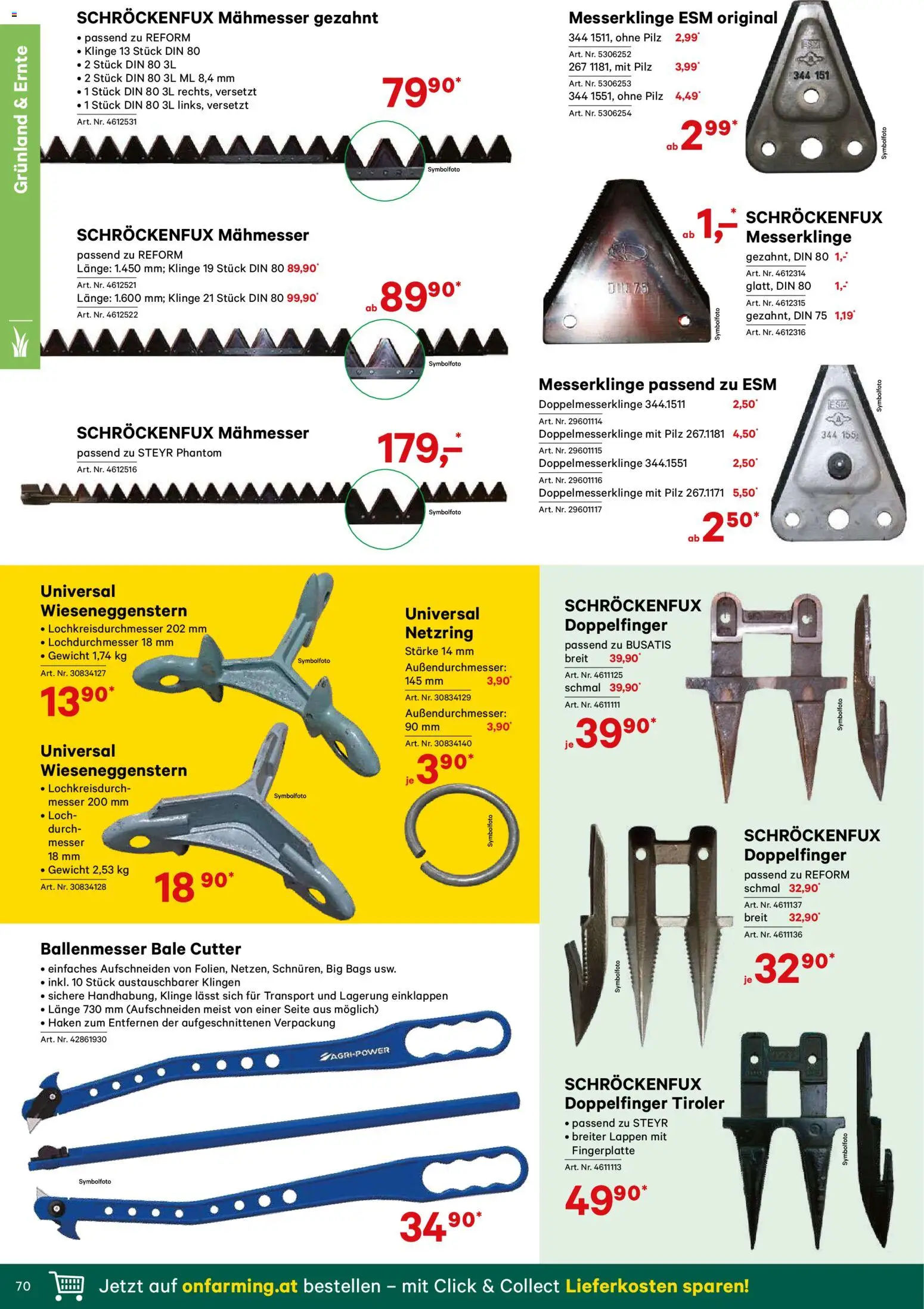 Lagerhaus Verschleißteile & Zubehör gültig ab 01.01.2026 | Seite: 70 | Produkte: Cutter, Gewicht