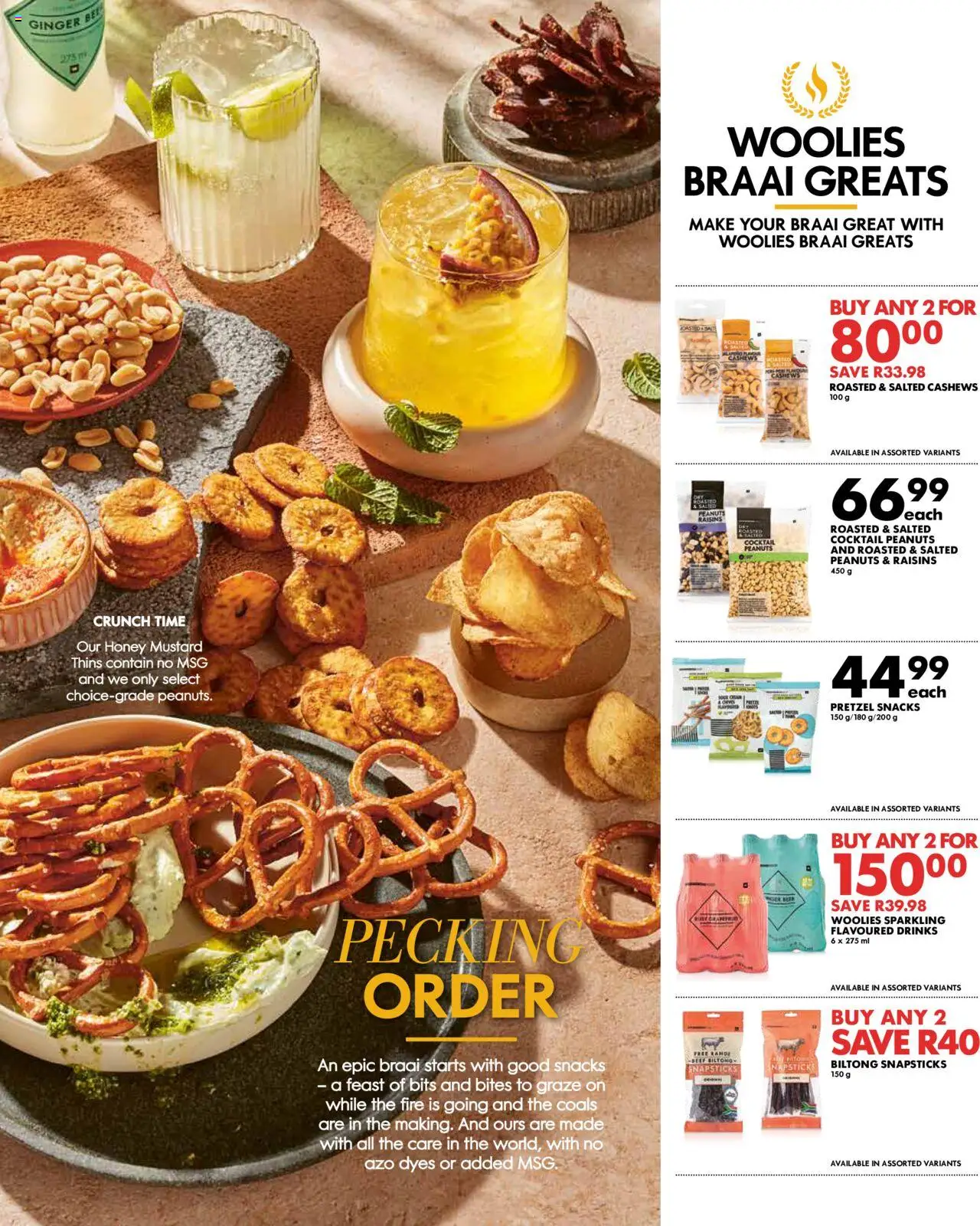 New Woolworths catalogue – valid from 20.10.2025 | Page: 7 | Products: Snacks, Mustard, Peanuts, Raisins