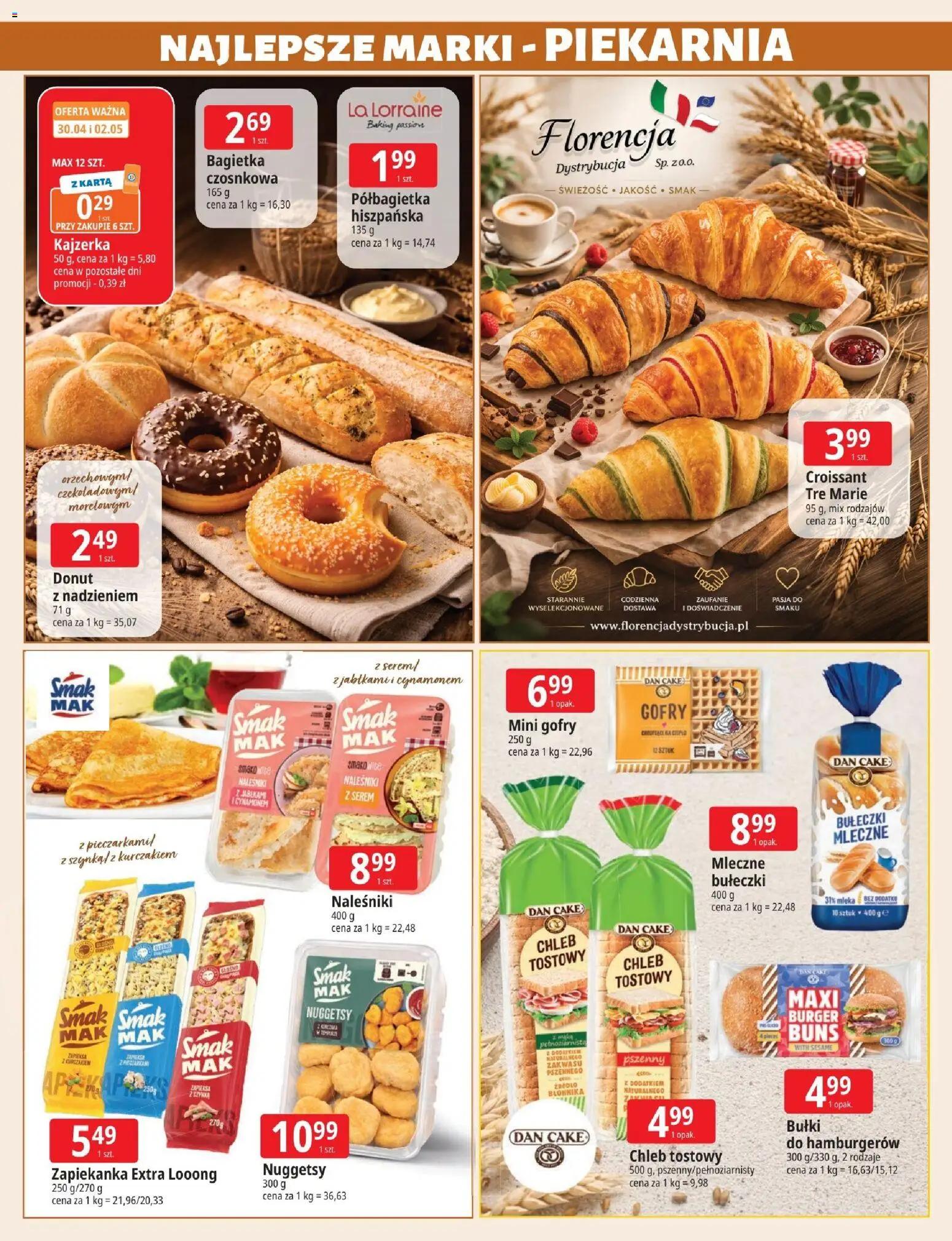 E.Leclerc gazetka - Zielona Góra od 28.04.2026 | Strona: 8 | Produkty: Chleb tostowy, Bagietka, Donut, Naleśniki