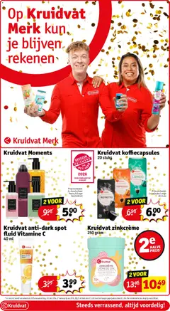 Kruidvat anti-dark spot fluid Vitamine C, 40 ml, GLOW VITAMIN C ANTI-DARK SPOT FLUID - Voorbeeld van een folder van Kruidvat, geldig van 17.03.2026 | Pagina: 3 | Producten: Vitamine C, Crème, Koffiecapsules, Kan