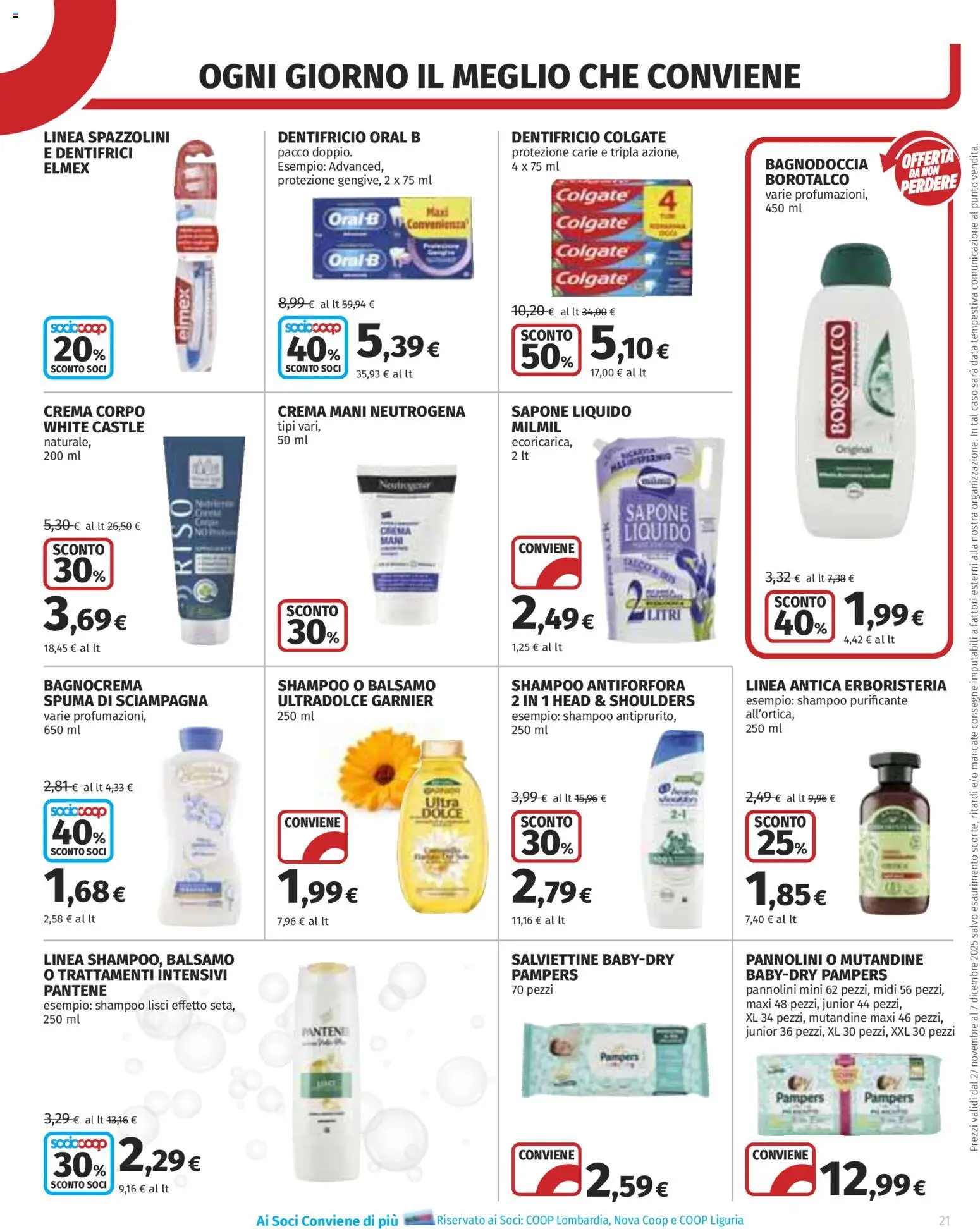 Volantino COOP del 27.11.2025 | Pagina: 21 | Prodotti: Balsamo, Dentifricio, Riso, Mutandine