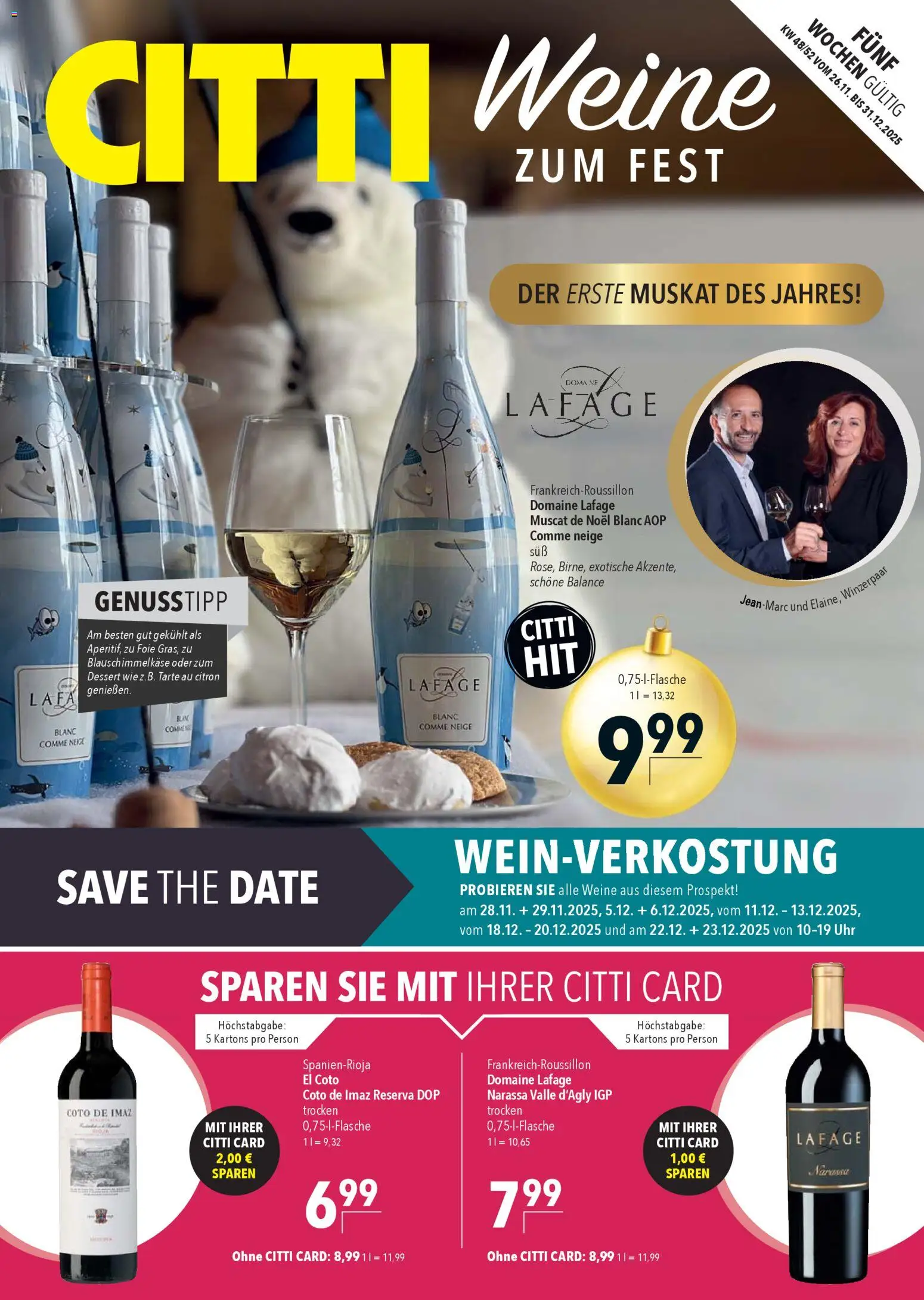 CITTI Markt - Weine zum Fest – gültig ab 26.11.2025 | Seite: 1 | Produkte: Uhr