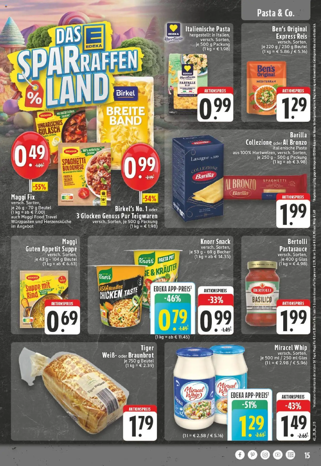 Edeka prospekt Lienen	 – gültig ab 13.10.2025 | Seite: 15 | Produkte: Barilla, Dressing, Maggi fix, Pasta
