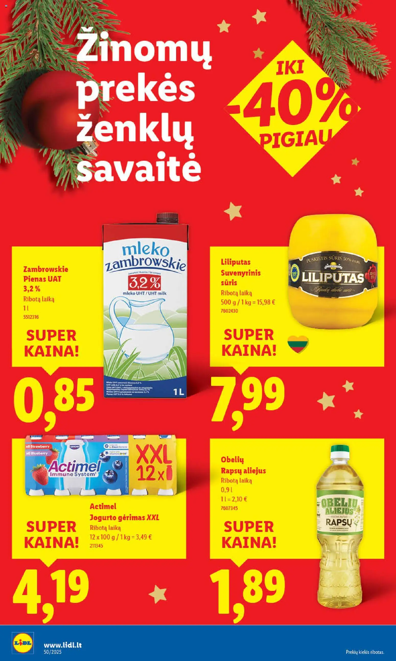 LIDL akcijos nuo 11.12.2025 | Puslapis: 34 | Prekių: Pienas, Sūris, Aliejus, Jogurto gėrimas