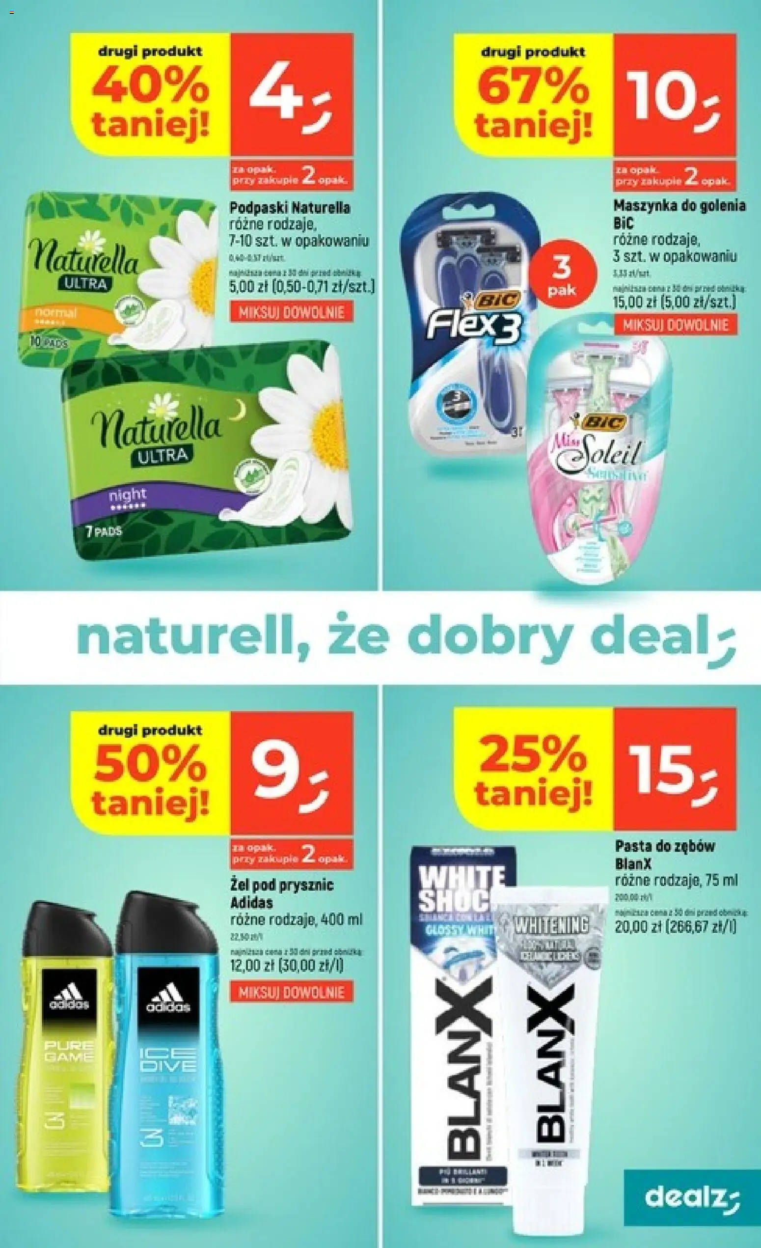 Dealz Gazetka od 19.02.2026 | Strona: 17 | Produkty: Maszynka do golenia, Podpaski, Prysznic, Pasta do zębów