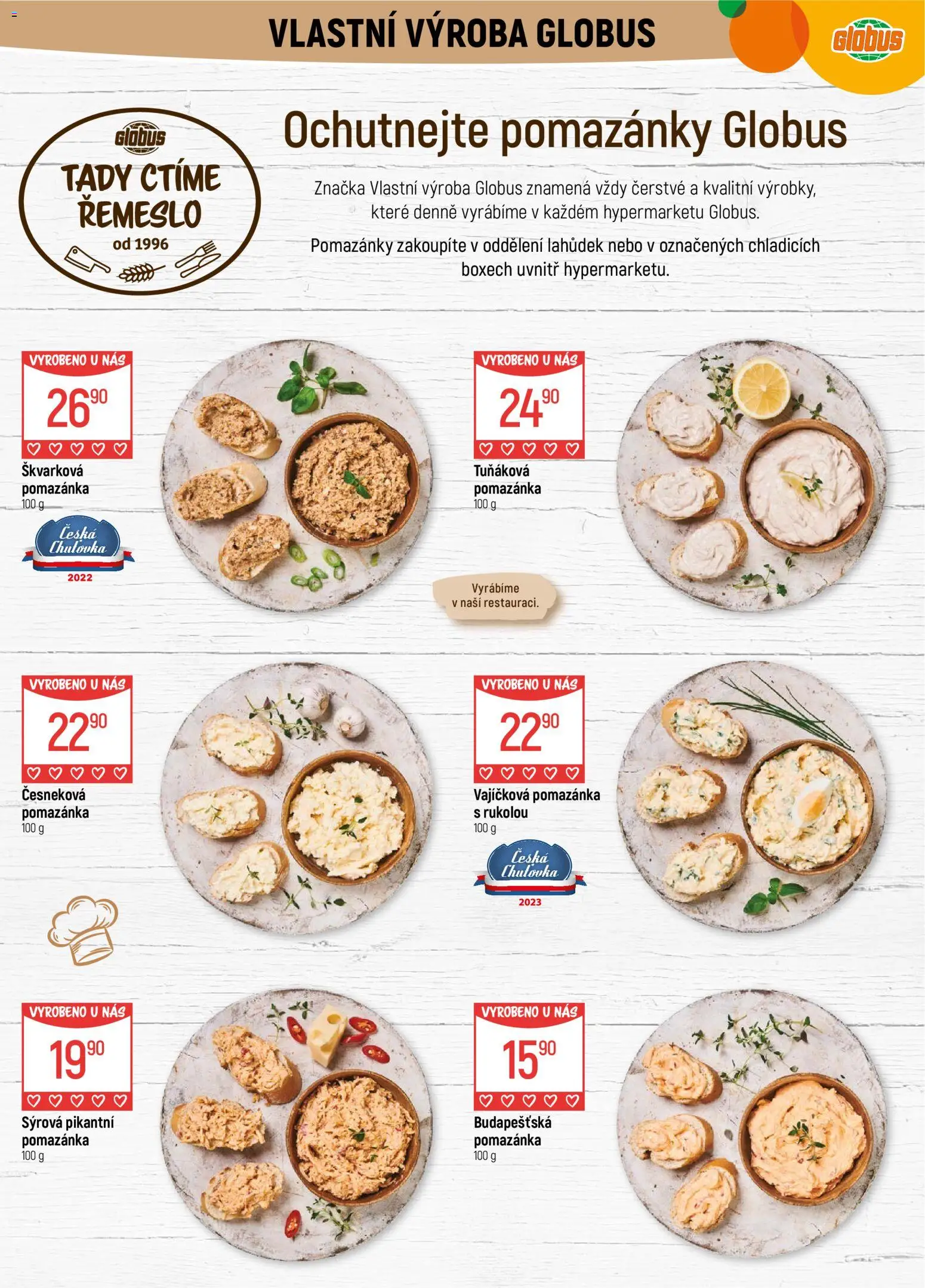 Globus leták - Praha Černý Most od 21.01.2026 | Strana: 10 | Produkty: Pomazánky, Globus, Tuňáková pomazánka, Pomazánka