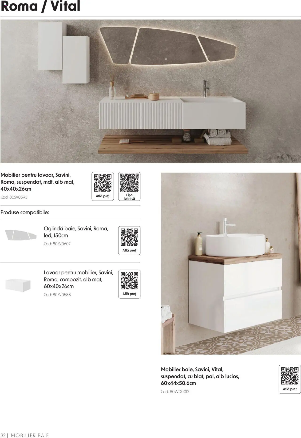 Catalog Romstal – valabil de la 25.11.2024 | Pagină: 32 | Produse: Lavoar, Oglindă