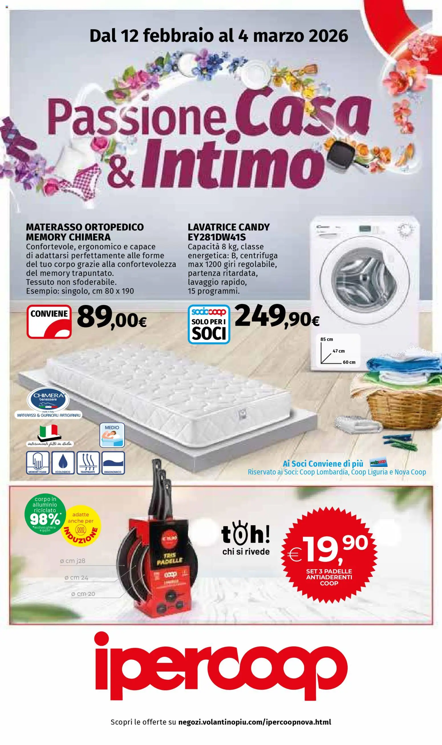 Volantino Ipercoop del 12.02.2026 | Pagina: 1 | Prodotti: Centrifuga, Intimo, Alluminio, Materasso