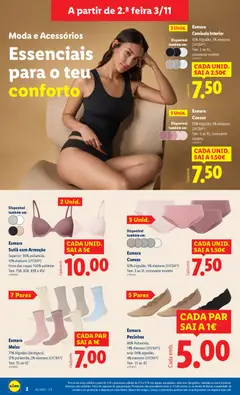 Pré-visualização Esmara Camisola Interior, 95% Algodão, 5% elastano (LYCRA®). Tam. S ao XL, consoante modelo válido de 03.11.2025 | Página: 2 | Produtos: Top, Saia, Camisola, Meias