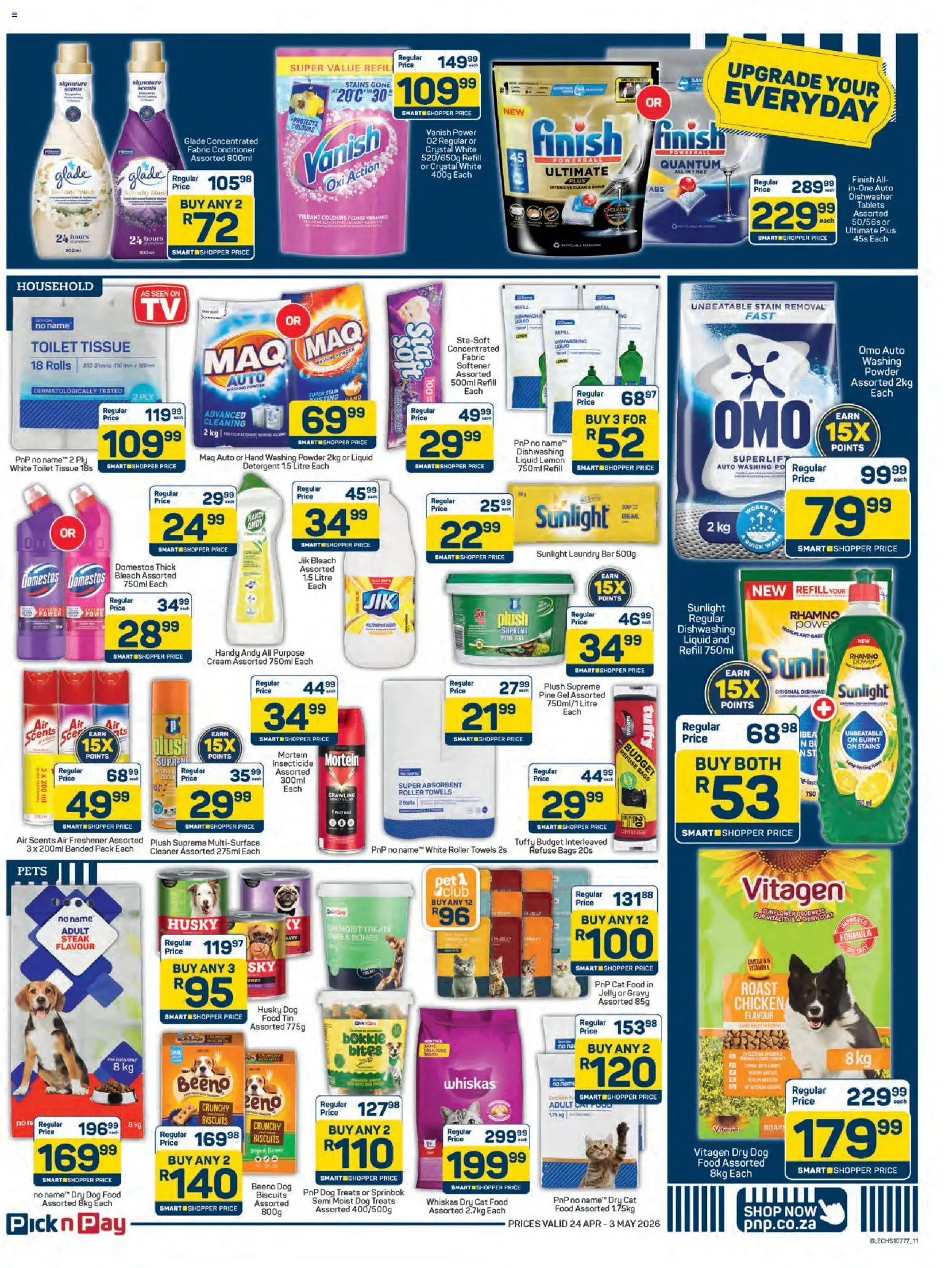 New Pick n Pay catalogue – valid from 24.04.2026 | Page: 11 | Products: Dishwasher, Steak, Soap, Dishwashing liquid