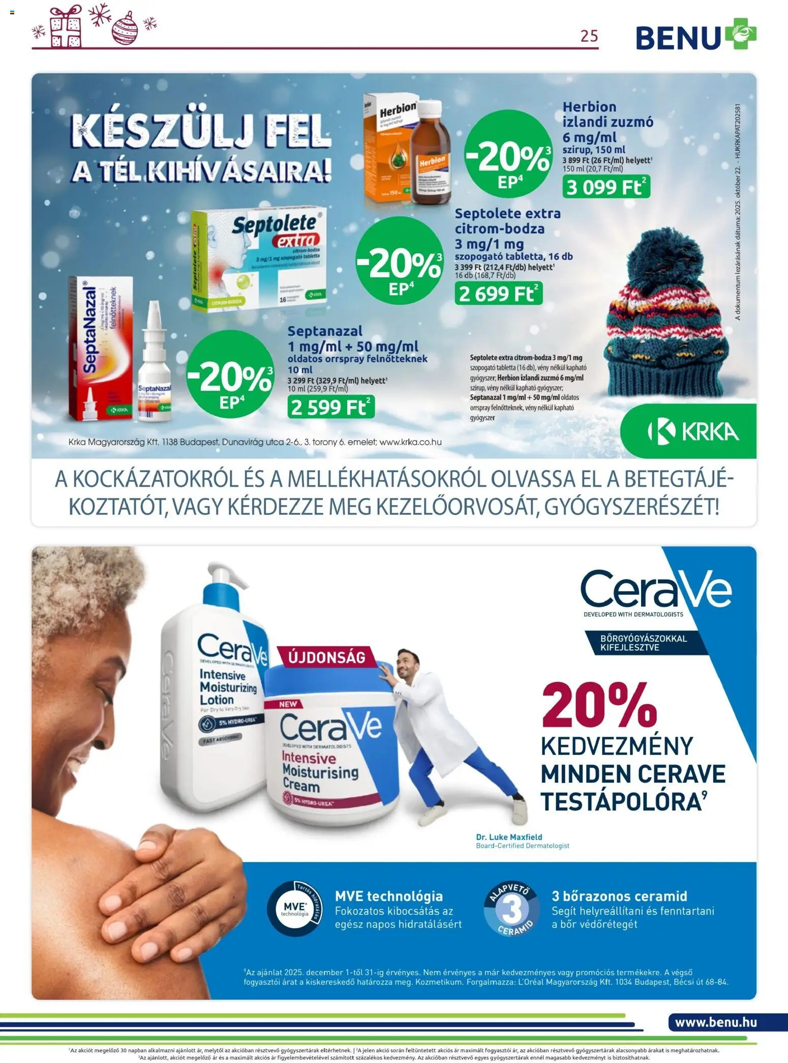 BENU Gyógyszertárak akciós ujság - amely érvényes a következő dátumtól: 01.12.2025 | Oldal: 25