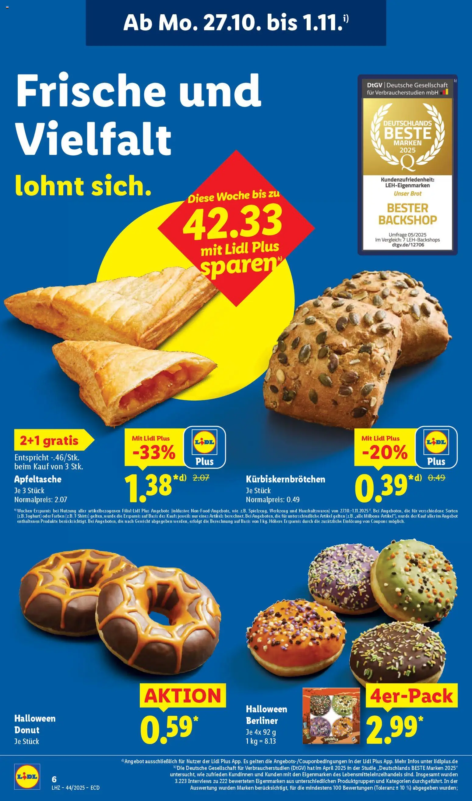 Lidl - Prospekt – gültig ab 27.10.2025 | Seite: 20 | Produkte: Berliner, Gewicht, Joghurt, Brot