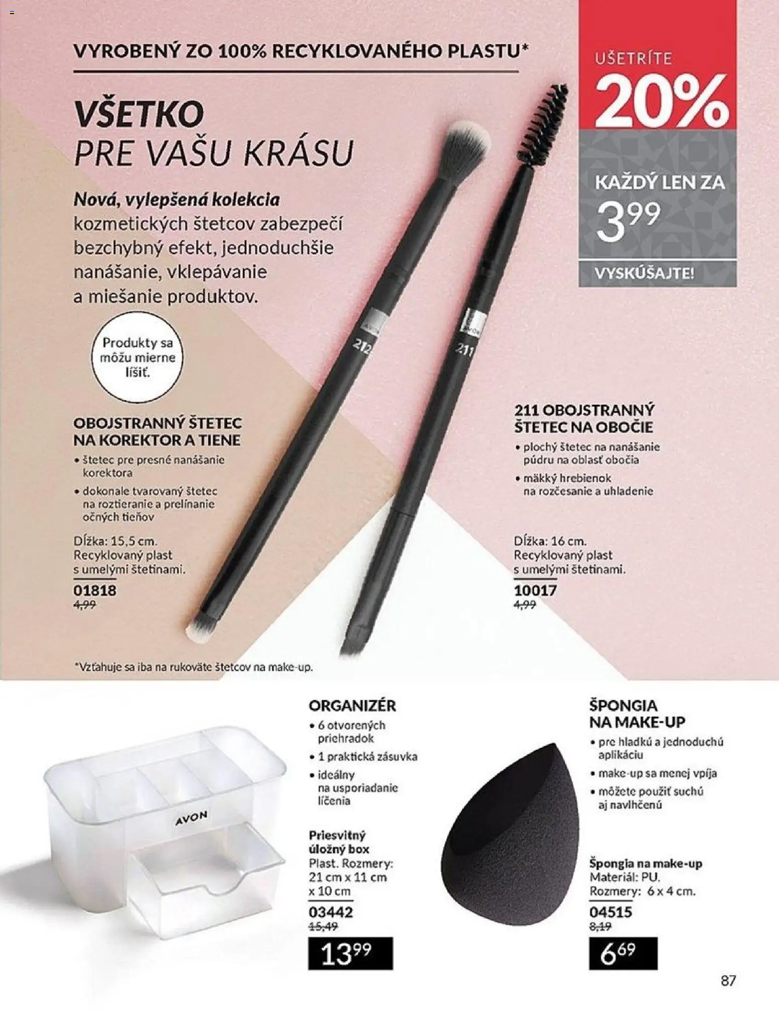 Nové Avon akcie – leták je platný od 01.11.2025 | Strana: 87 | Produkty: Organizér, Zásuvka, Korektor, Štetec