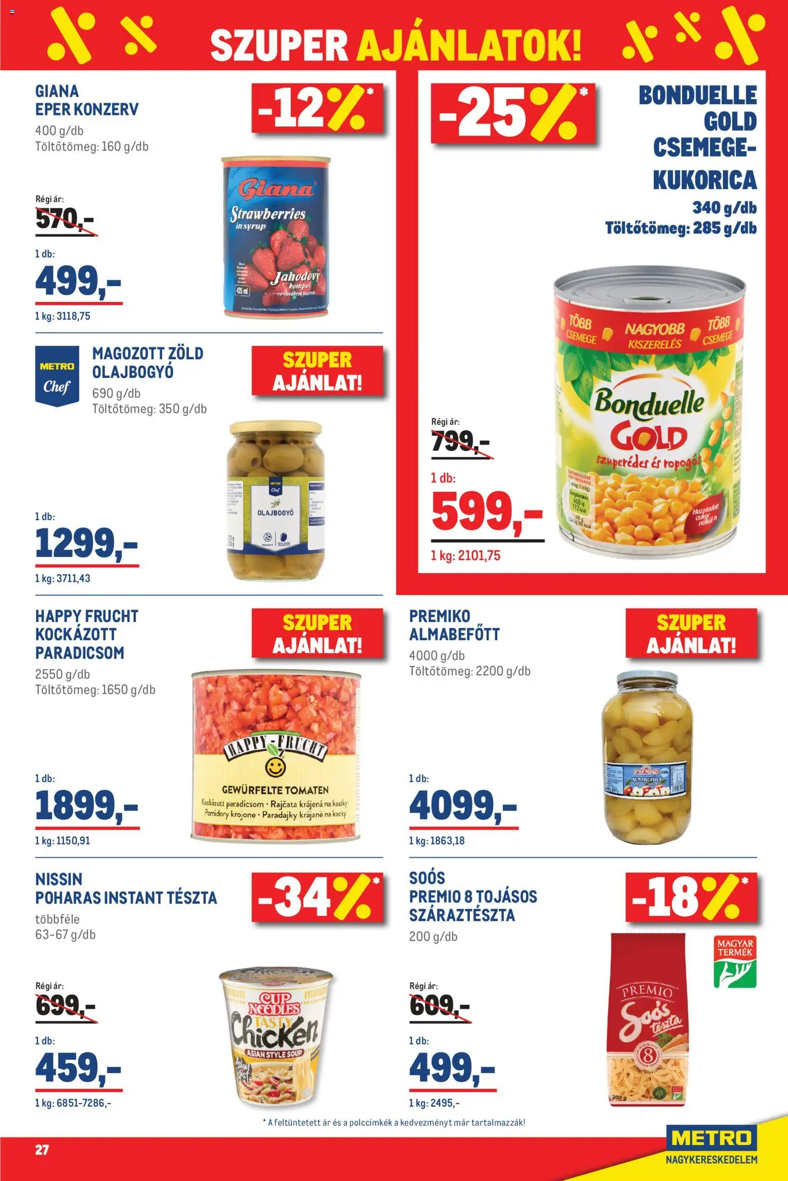 Metro akciós ujság - amely érvényes a következő dátumtól: 02.05.2026 | Oldal: 27 | Termékek: Paradicsom, Tészta, Eper, Száraztészta
