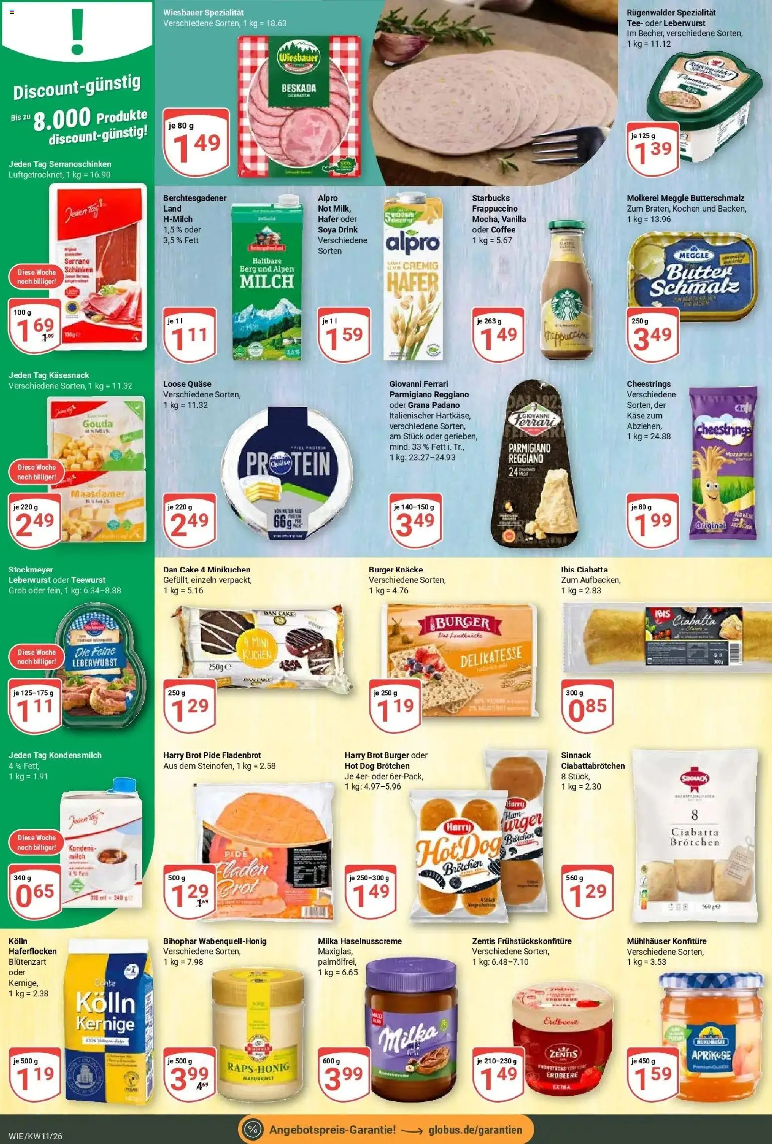 Globus prospekt Waghäusel	 – gültig ab 09.03.2026 | Seite: 15 | Produkte: Käse, Starbucks, Burger, Milka