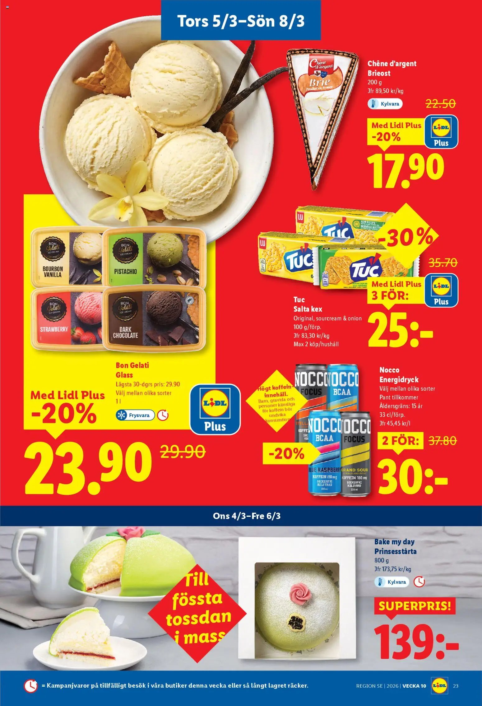 Lidl reklamblad aktuell från 02.03.2026 | Sida: 27 | Produkter: Brieost, Energidryck, Bourbon, Glass