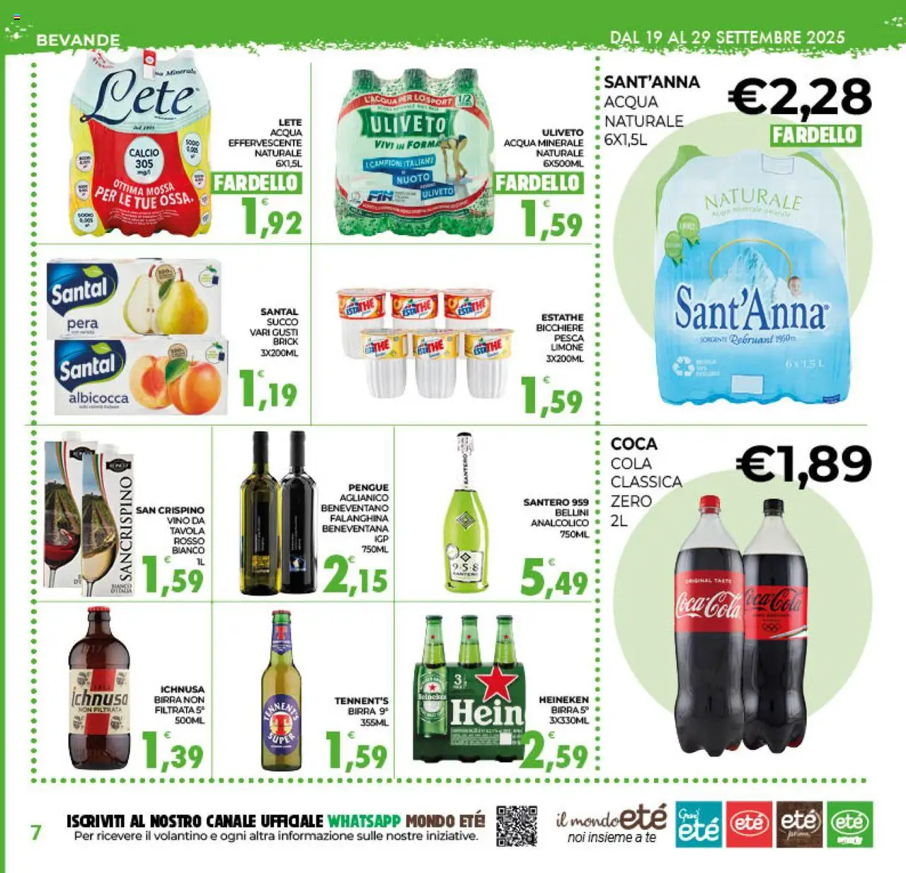 Volantino Eté del 19.09.2025 | Pagina: 7 | Prodotti: Succo, Tè, Acqua, Coca Cola