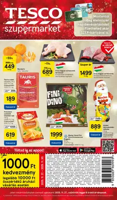 Tesco Szupermarket - Akciós újság  - amely érvényes a következő dátumtól: 27.11.2025