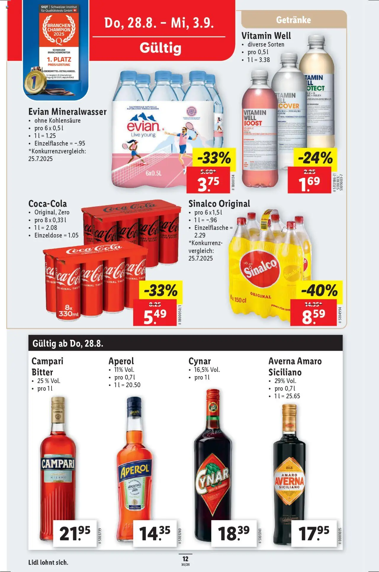 Lidl Aktionen ab 28.08.2025 | Seite: 14 | Produkte: Mineralwasser, Ananas