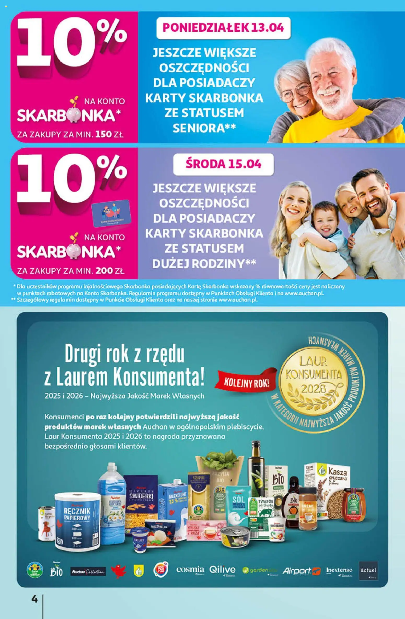 Auchan - Gazetka 30 Lat Hipermarket  od 09.04.2026 | Strona: 4 | Produkty: Kasza, Bazylia, Mleko, Twaróg
