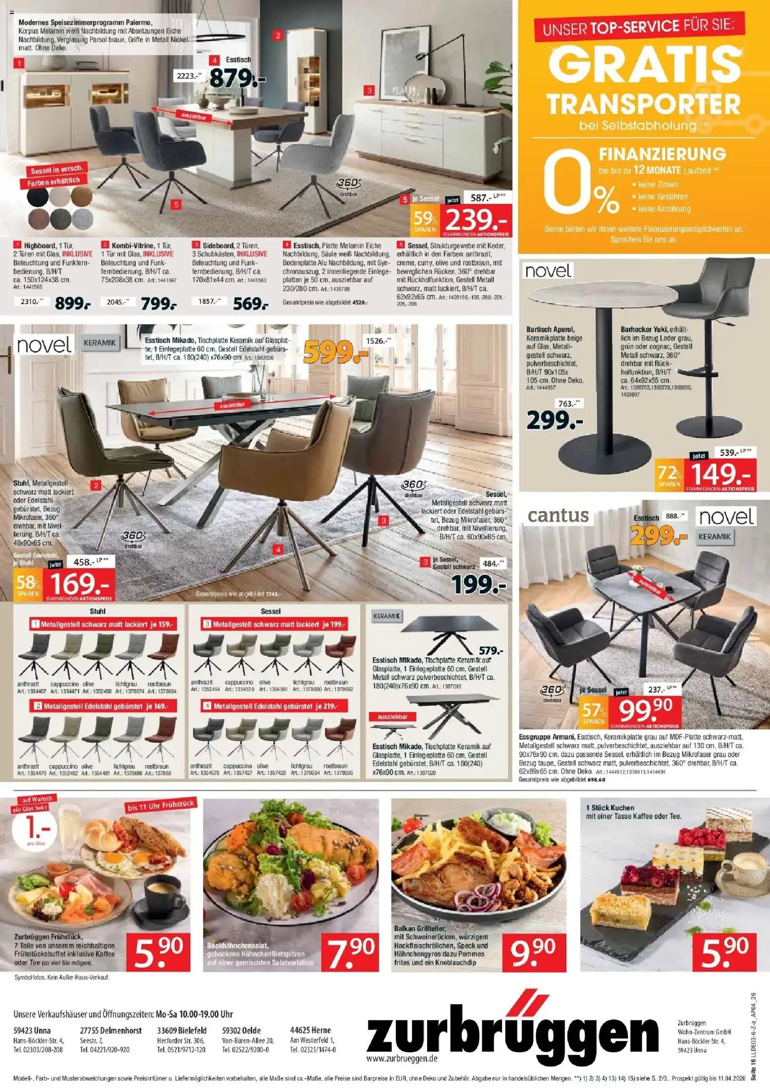 Zurbrüggen Best Deals Jetzt richtig sparen – gültig ab 28.03.2026 | Seite: 20 | Produkte: Essgruppe, Sekt, Tee, Uhr