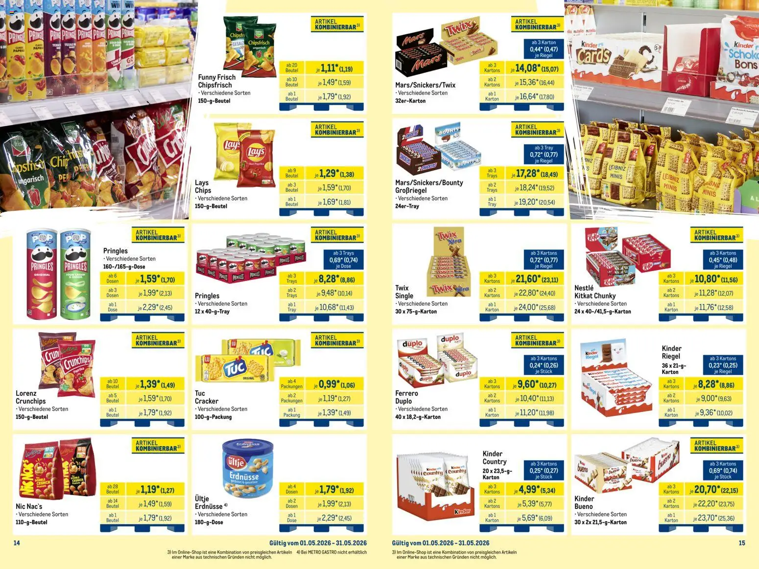 Metro Monats-Mix – gültig ab 01.05.2026 | Seite: 8 | Produkte: Erdnüsse, Twix, Nutella, Chips
