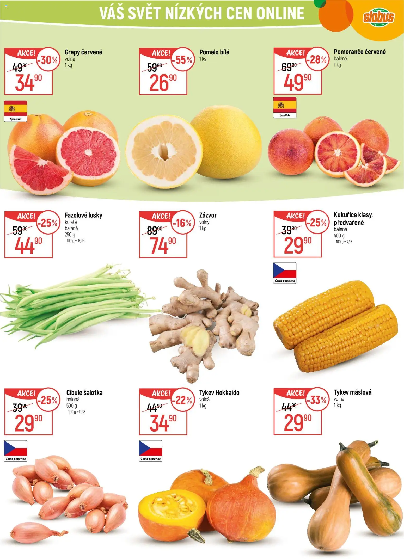 Globus leták - Praha-Štěrboholy od 04.02.2026 | Strana: 10 | Produkty: Pomelo, Fazolové lusky, Globus, Zázvor