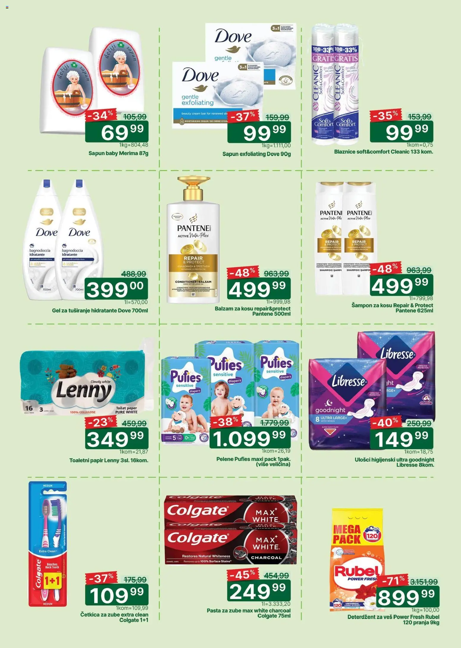Univerexport katalog - važi od 02.04.2026 | Strana: 8 | Proizvode: Colgate, Balzam, Dove, Pelene