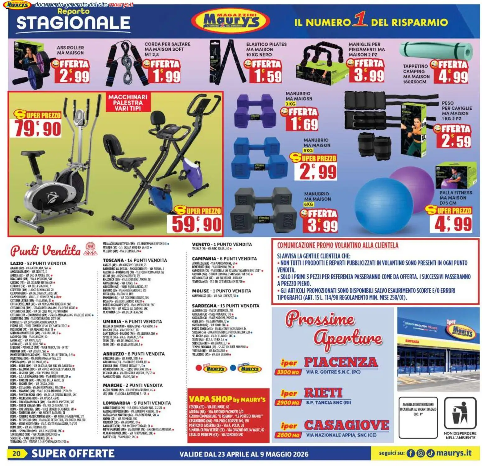 Volantino Maury's del 23.04.2026 | Pagina: 20 | Prodotti: Crema, Tè, PC