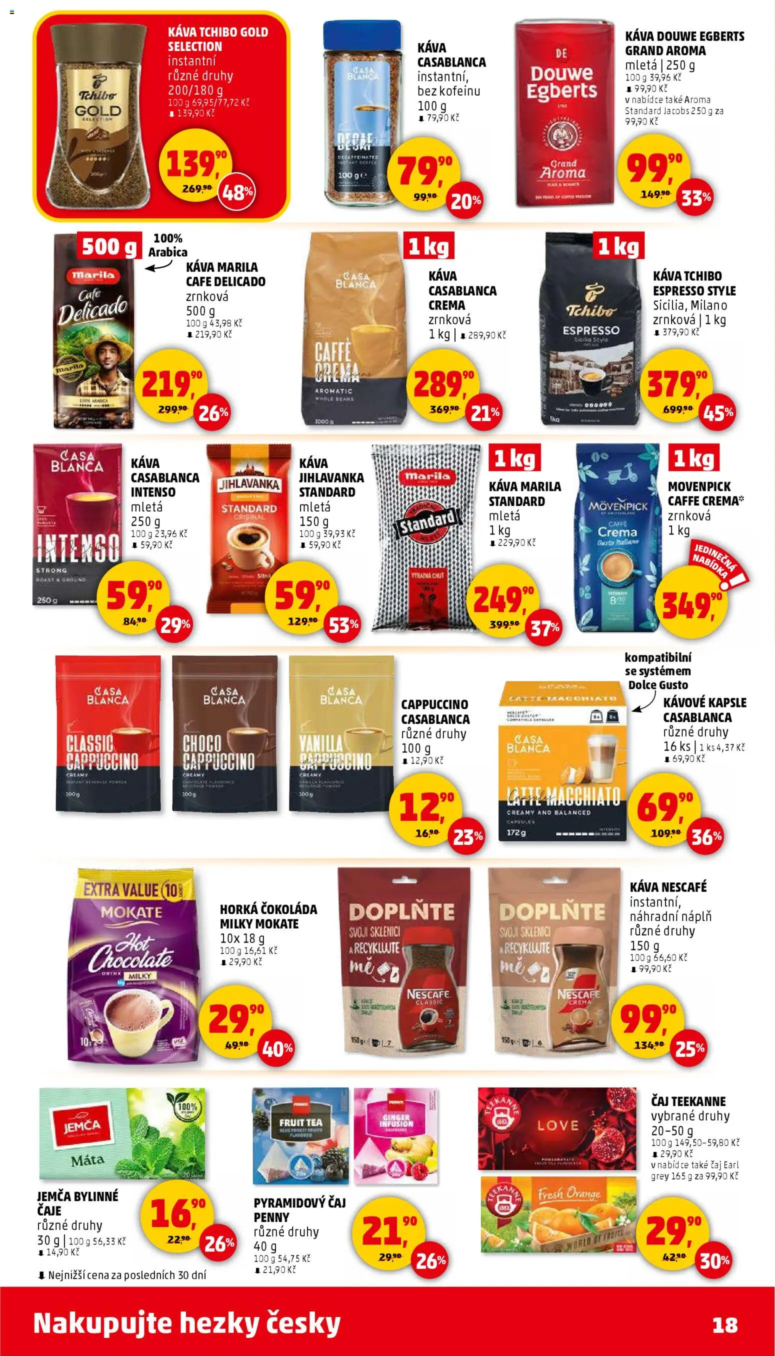 Penny Market leták - Čtvrtečník od 08.01.2026 | Strana: 18 | Produkty: Káva, Kapsle, Teekanne, Čaje