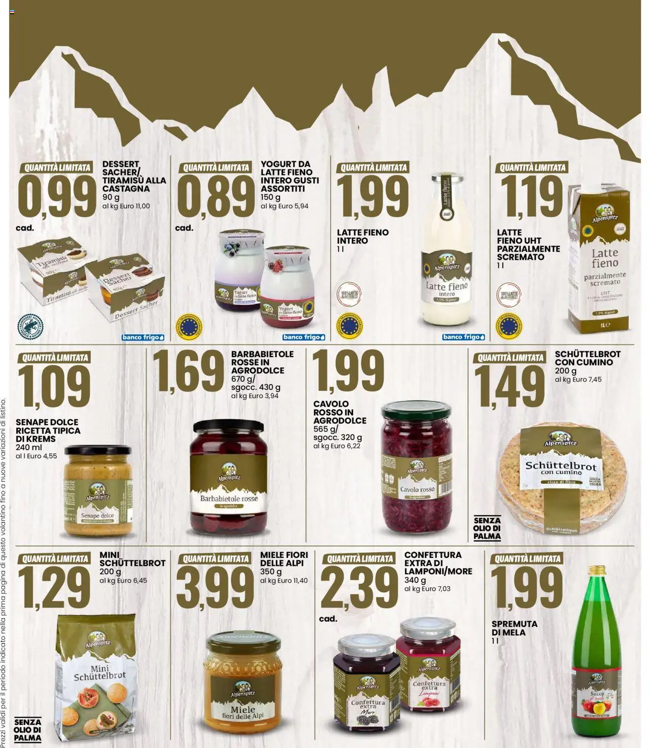 Volantino Eurospin del 23.10.2025 | Pagina: 9 | Prodotti: Succo, Latte, Olio, Cavolo