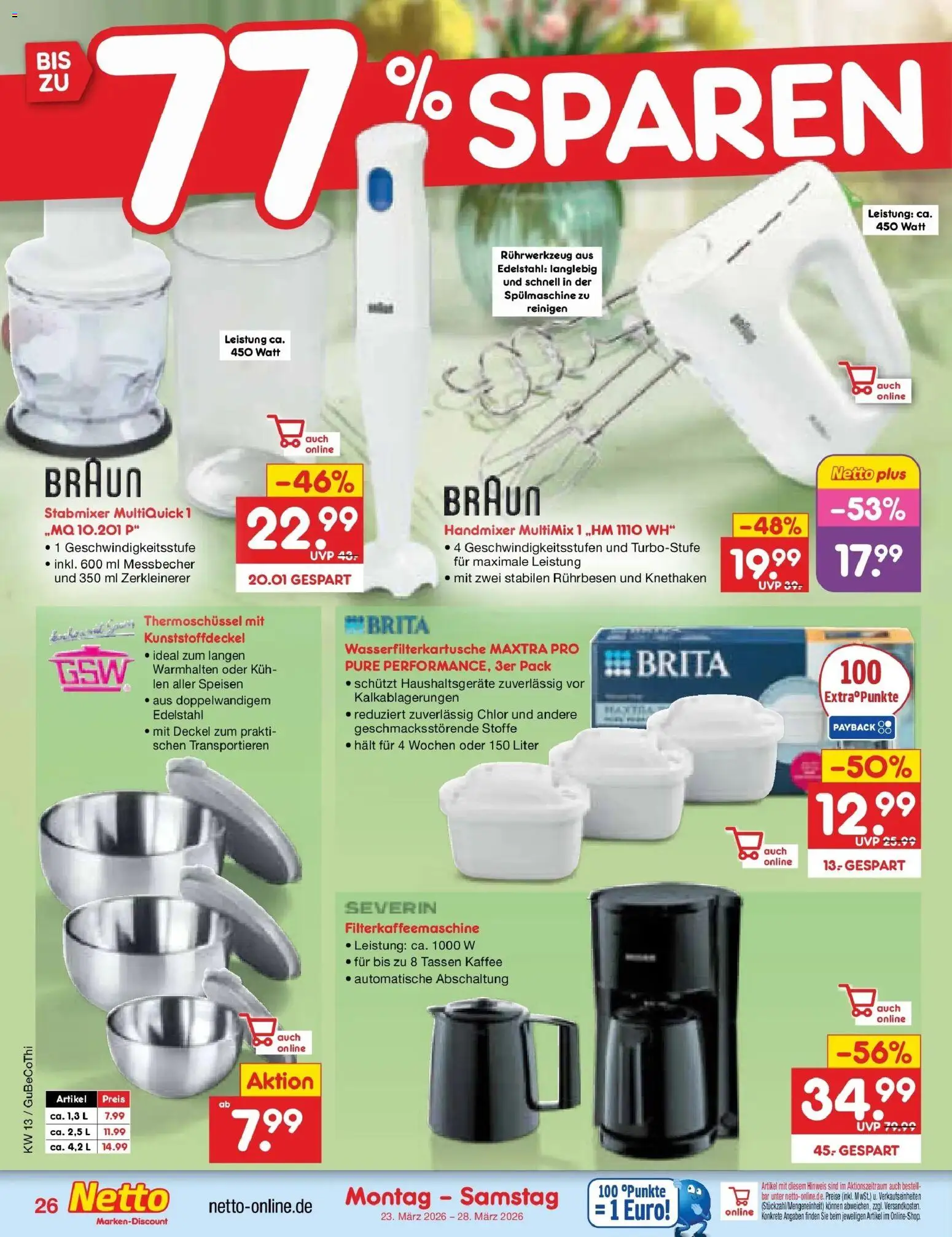Netto Marken-Discount Prospekt Pirna	 – gültig ab 23.03.2026 | Seite: 36 | Produkte: Rührbesen, Kaffee, Handmixer, Filterkaffeemaschine