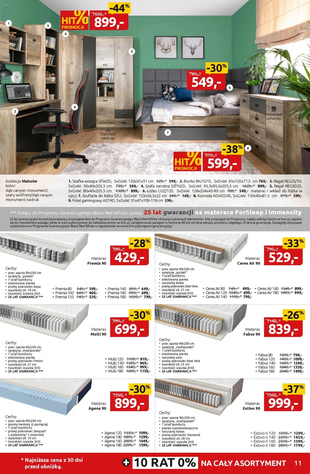 Black Red White promocje od 08.09.2025 | Strona: 11 | Produkty: Materac, Szafa, Komoda, Biurko