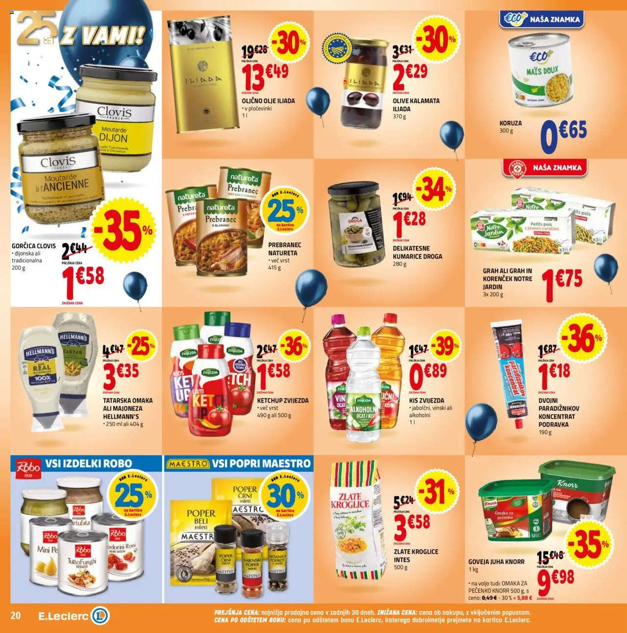 E.leclerc katalog │ velja od 11.06.2025 | Stran: 20 | Izdelki: Olje, Korencek, Kumarice, Poper