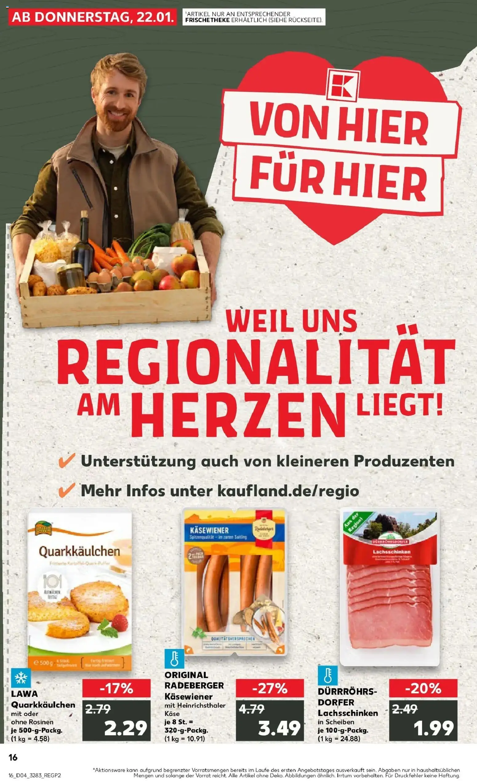 Kaufland prospekt Dresden	 – gültig ab 22.01.2026 | Seite: 1 | Produkte: Käse, Rosinen