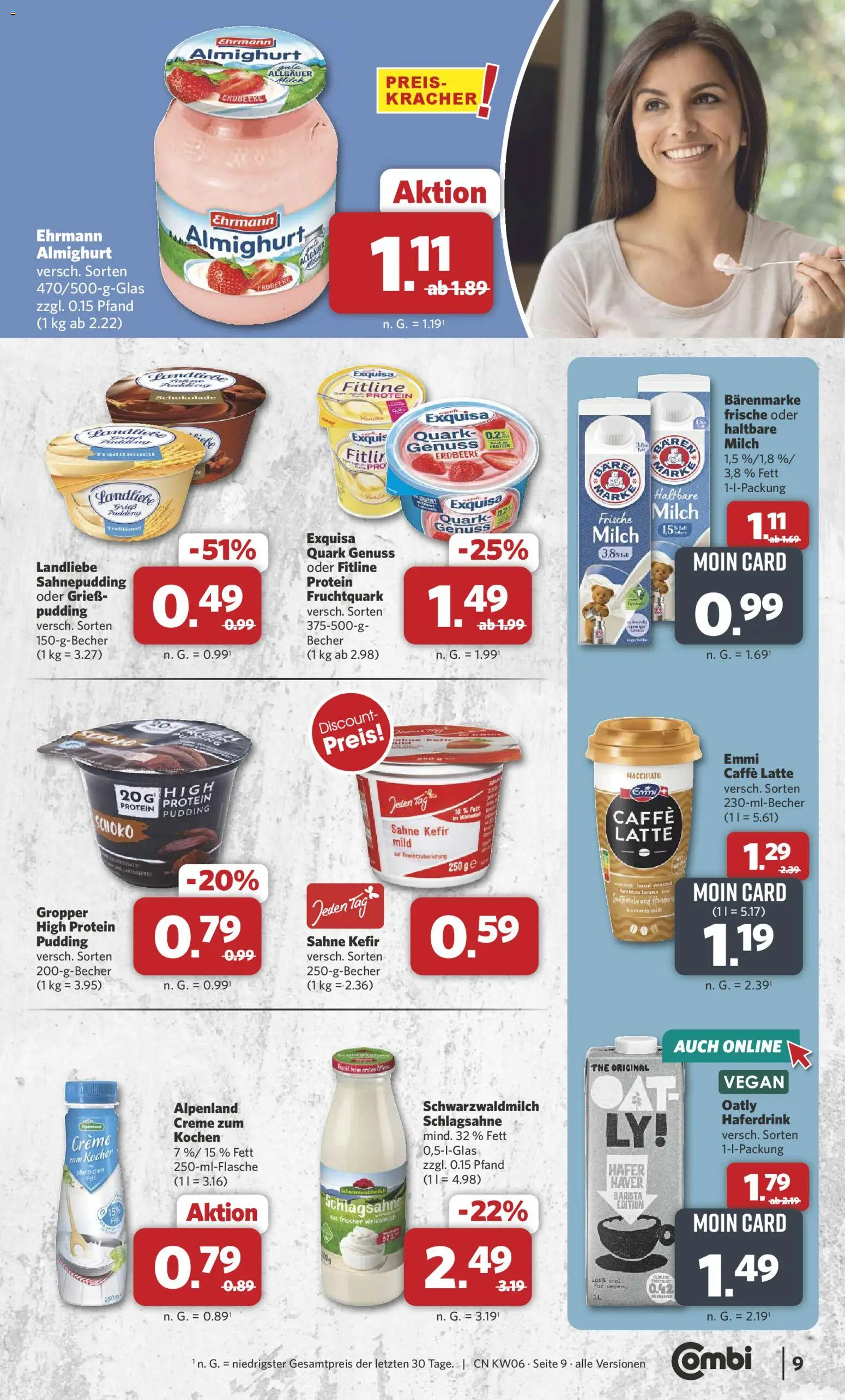 Combi Prospekt 	 – gültig ab 02.02.2026 | Seite: 9 | Produkte: Kefir, Schlagsahne, Schokolade, Sahne