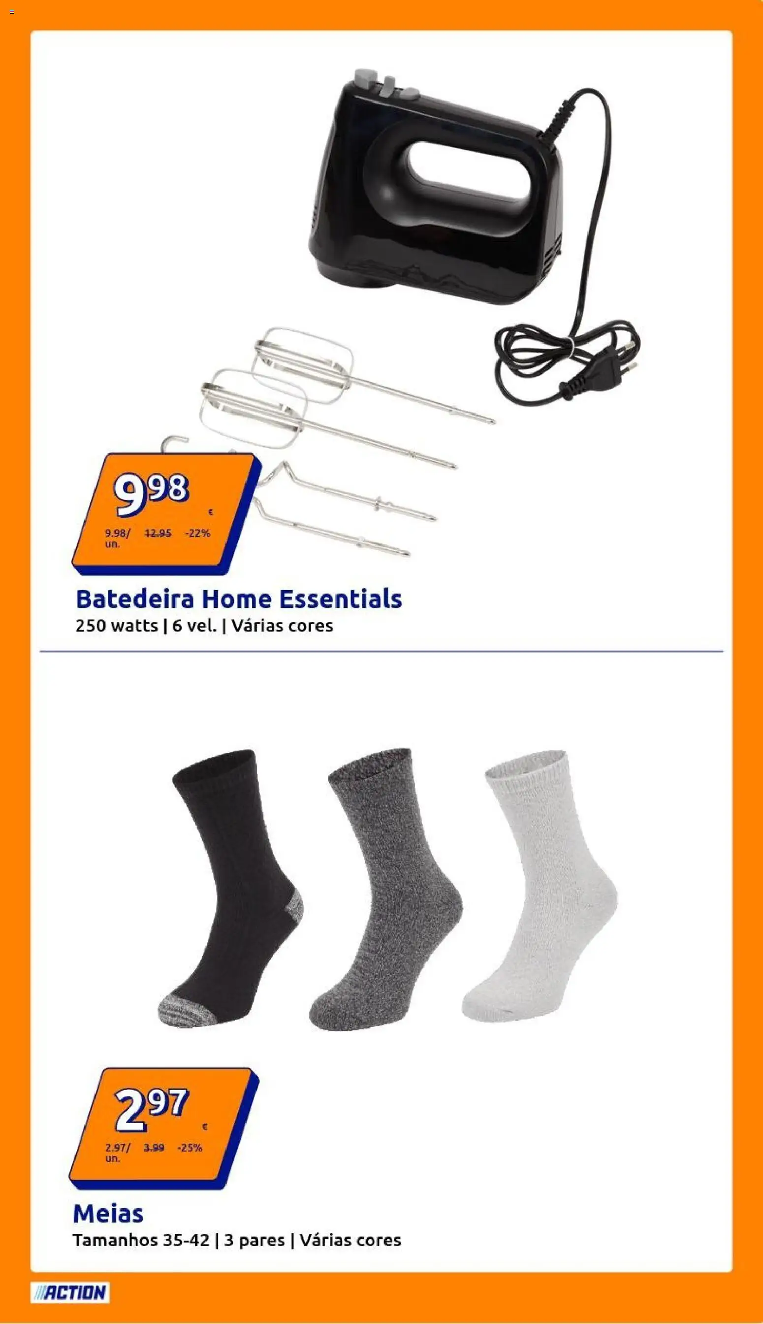 Action - Action PT week 43 2025 │ válido de 22.10.2025 | Página: 5 | Produtos: Batedeira, Meias