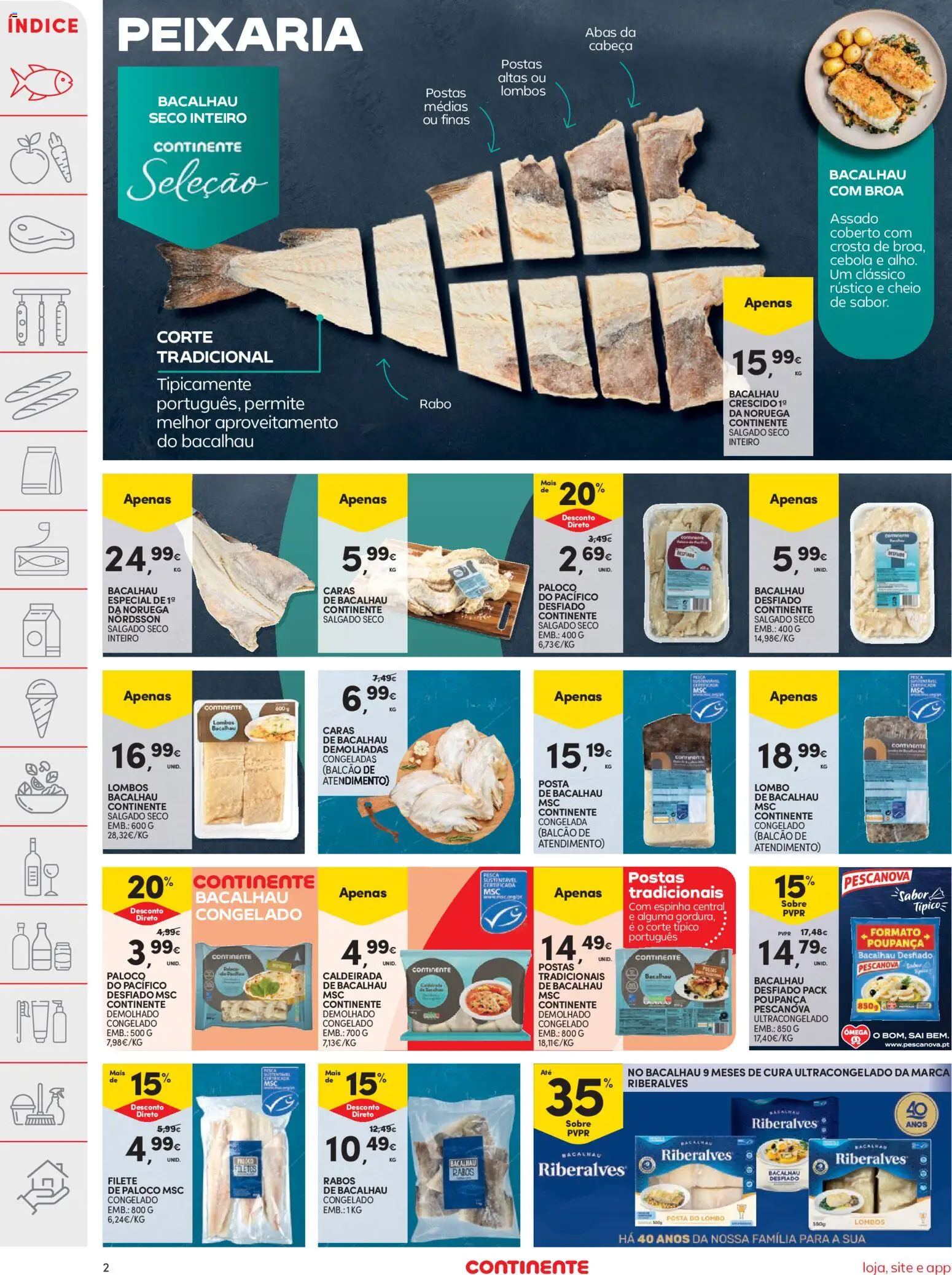 Continente folheto │ válido de 14.04.2026 | Página: 2 | Produtos: Bacalhau, Cebola, Lombo