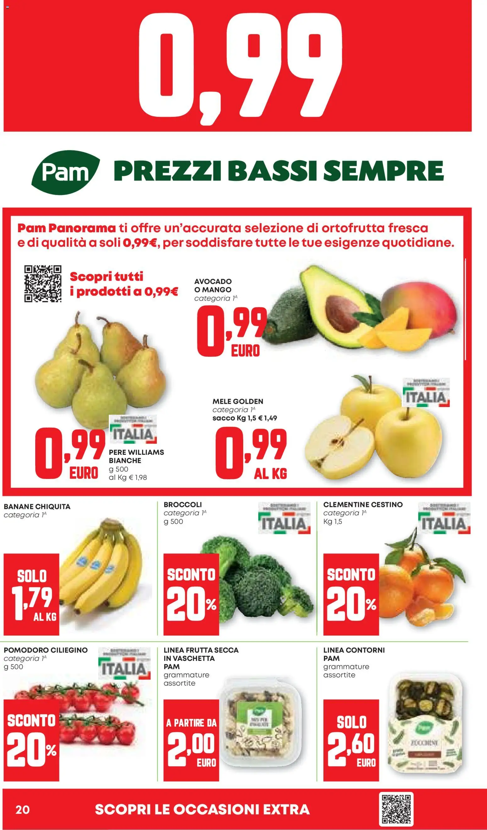 Volantino PAM del 20.11.2025 | Pagina: 20 | Prodotti: Mele, Frutta, Pomodoro, Mango